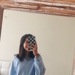 baby blue zip up hoodie